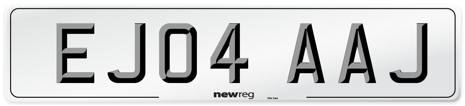 EJ04 AAJ Number Plate from New Reg